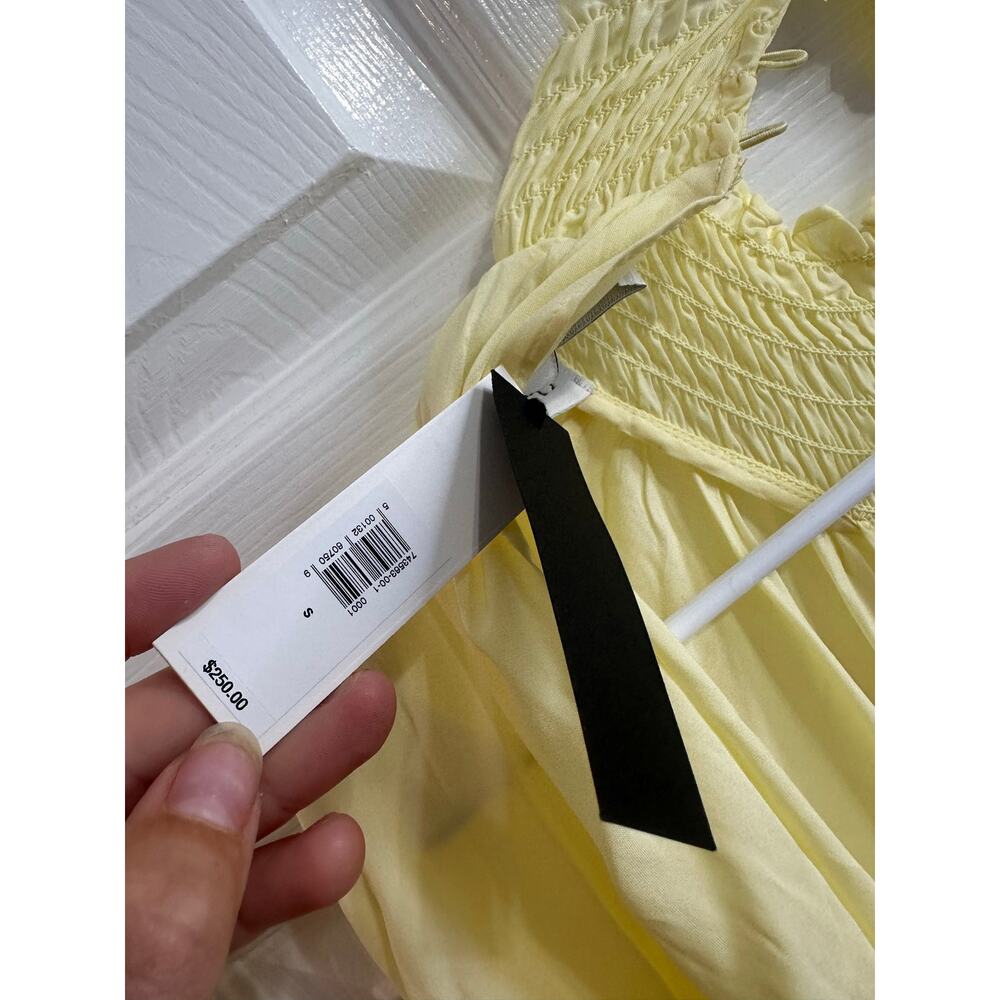 Banana Republic NWT Stretch-Crepe Open Back Dress Sz S Butter Yellow-Dirt Spot - Picture 6 of 9